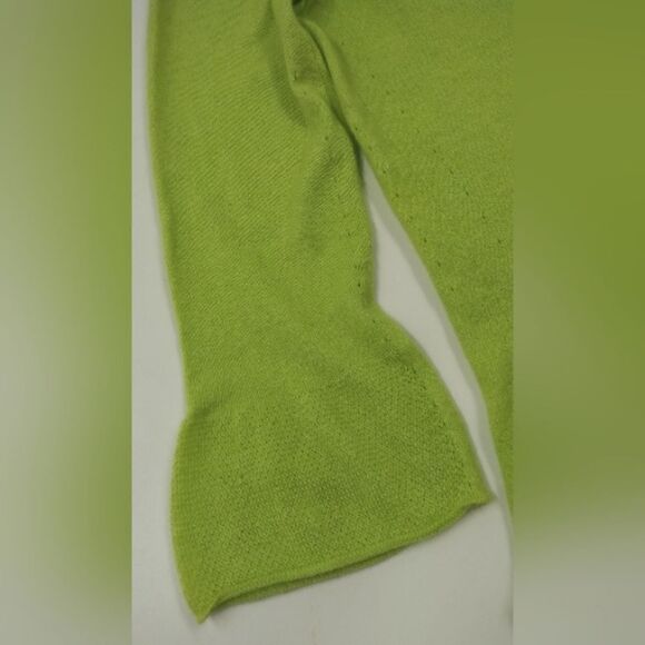 Cashmere Maria Sartini  Cotton Blend Sweater SZ 44 Neon Green - Picture 13 of 16